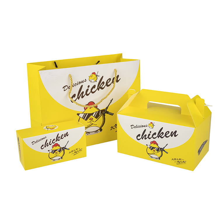 Customized fast food paper boxes take out korean Fried chicken packaging box