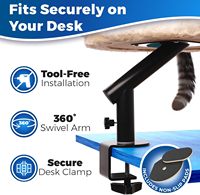 360 °   Lit de bureau pour chat réglable en hauteur et rotatif, nid rond, hamac, structure métallique pour fixation sur table