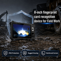 Tableta Robusta Android 13 IP65 de 8 Pulgadas, 8000 mAh, NFC, RFID, 4G, GPS, BT5.0, Reconocimiento Facial, Biométrica, Software Personalizado, Trabajo de Campo, OEM