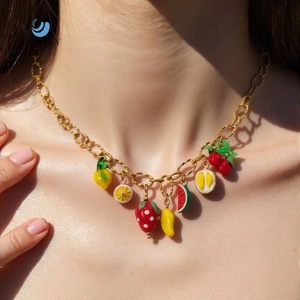 Collar con <span class=keywords><strong>Colgante</strong></span> de Fruta SUMMLY, Bonito, al por Mayor, Chapado en Oro de 18K, Acero Inoxidable, para Mujer, Joyería de Moda - Product Image 1