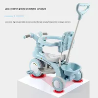 Tricycle en plastique pour tout-petits Mishore modèle 531, vente en gros d'usine, pour les enfants de 18 mois à 5 ans, poignée de poussée rotative et réglable