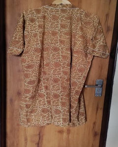 Bata Kimono Azul con Estampado Animal, Algodón Floral con Estampado a Mano, Transpirable, Manga Larga, Ropa de Dormir, Tallas Disponibles - Product Image 3