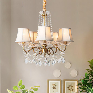 Lampada a Sospensione per Camera da Letto Stile Americano Moderno Retrò Creativo <span class=keywords><strong>Paralume</strong></span> per Casa Illuminazione LED Sospesa Finitura <span class=keywords><strong>Oro</strong></span> Lussuosa per Soggiorno - Product Image 4