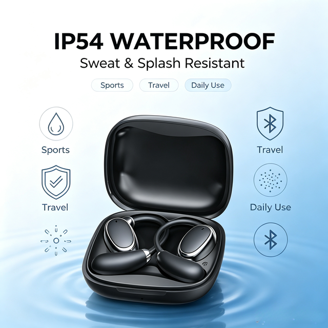 AI Real-Time Translation OWS Open Ear Wireless Earbuds for 5.4 200+ Languages Translator ENC Call Noise Reduction IP54.