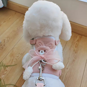 Sevimli Tavşan Tasarımlı Evcil Hayvan Tasması ve Kayış Seti, Küçük Köpekler İçin Fiyonk Süslemeli, Şık Günlük Yürüyüş ve Açık Hava Aktiviteleri İçin - Product Image 2
