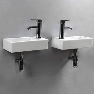 Lavabo mural rectangulaire en céramique <span class=keywords><strong>wc</strong></span> cuvette de toilette petite taille lavabos de salle de bain - Product Image 3