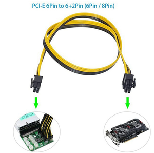 Đầu Nối Cáp Nguồn PCI-E 6Pin Đến 8Pin <span class=keywords><strong>6</strong></span> + 2 <span class=keywords><strong>Pin</strong></span> 50CM Cho Riser <span class=keywords><strong>Card</strong></span> Break Board Bộ Điều Hợp Nguồn Máy Chủ - Product Image 3