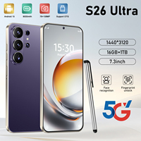 S26 Ultra, Teléfono Inteligente de 7 Pulgadas, 16GB+1TB, Original, 5G HD, con CPU Deca-Core, Desbloqueado, Doble SIM, Nuevo