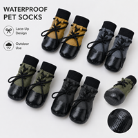 Chaussettes pour chiens et chats Mushafier, chaudes, imperméables, antidérapantes, imprimées, à double couche, avec semelle en caoutchouc à pois, douces, respirantes, pour la marche en intérieur, soin des pattes