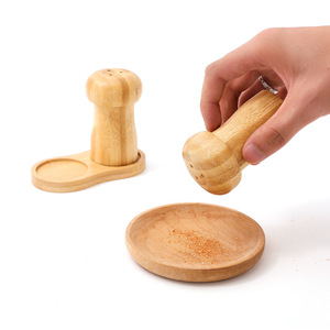 Mushroom Pepper Grinder Set Acacia Wood Salt Pepper Mill Toothpick Holder Kitchen Seasoning Dispenser - Product Image 4