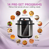 Cuisinière électrique multifonctionnelle de luxe de haute qualité 12 en 1 6L en acier inoxydable avec revêtement antiadhésif, cuisson rapide, multicuiseur