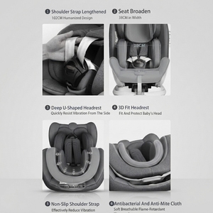 Siège <span class=keywords><strong>rehausseur</strong></span> détachable Ogolee certifié ECE R129/03 I-Size, fixation ISOFIX, réglage de la hauteur sur 6 positions, non pliable, charge maximale 36 <span class=keywords><strong>kg</strong></span> - Product Image 6