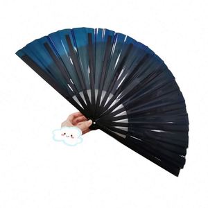 Abanico Plegable de PVC Multicolor de 13 Pulgadas con Varillas de Bambú para Festivales de Música y Decoraciones - Product Image 3