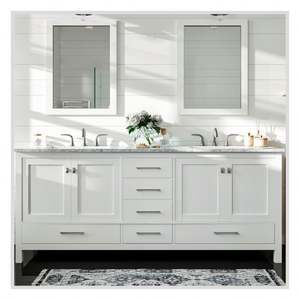 Meuble de salle de bain de luxe de haute qualité, style shaker, laqué brillant, avec plan de travail en céramique - Product Image 4