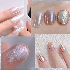Internet Celebre Super Flash Miroir Magique Poudre Nail Art Aurora Effet Fée Bouteille En Plastique Polarisée Bouchon Noir Clair De Lune Blanc - Product Image 4