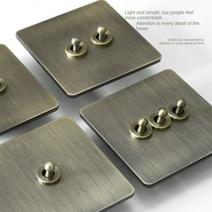 Interruptores de pared de Panel de acero inoxidable de lujo eléctricos Reino Unido UE EE. UU. Estándar 1 Gang interruptor de palanca de hotel personalizado enchufes de casa - Product Image 5