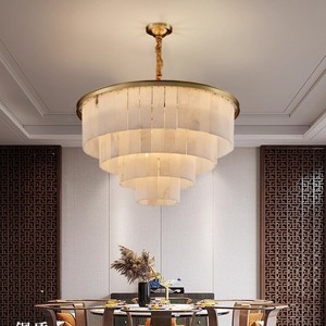 Lámpara de araña redonda minimalista moderna con luz LED de múltiples cabezales E27 para comedor, lámpara de iluminación para hotel - Product Image 1