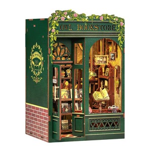 <span class=keywords><strong>CuteBee</strong></span> Nouveau style Mini Book Nook Hibou Puzzle en bois fait à la main DIY Ensemble de meubles pour cadeaux - Product Image 5