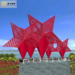 Escultura de Acero Inoxidable Jiahua, Arte Decorativo Abstracto Geométrico Irregular para Exteriores, Acabado de Espejo, Montaje en Suelo - Product Image 3