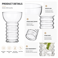 Vente en gros de gobelets en verre borosilicate haute résistance à paroi côtelée de 17 oz, transparents, pour café glacé, jus, soda, boissons froides, café, restaurant