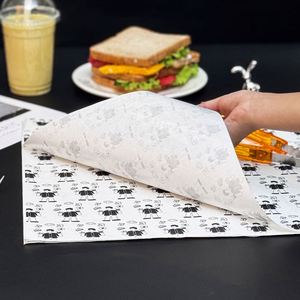 Food Grade Eco-Friendly Greaseproof Packaging with PE Coating for Potato Chips Fried Chicken Sandwich Cake-Customized Color Logo - Product Image 2