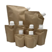Sacs d'emballage en papier kraft avec bec verseur, biodégradables, recyclables, imprimés sur mesure, pour lessive liquide, cosmétiques, shampoing, recharge