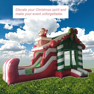 สไลเดอร์เป่าลมรูปซานตาคลอสสำหรับเด็กเล่นกลางแจ้ง พร้อมเครื่องเป่าลม ขาย - Product Image 5