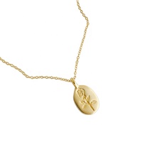 Feiner Schmuck 18k Vergoldete S925 Sterling Silber Blumen-Karneol Damen-Schmuck Monatsblume Ovaler Anhänger Halskette für Frauen