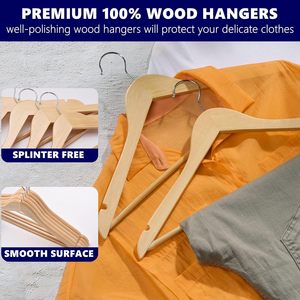 Venta Caliente Alta Calidad Al Por Mayor Perchas De Madera Para Ropa Chaquetas Abrigos Trajes Camisas Adecuadas Para El Armario - Product Image 6