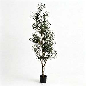Knock Down Faux Olive Tree Artificial Potted Plant <b>Flat</b> <b>Pack</b> Simulated Olive DIY Assembly For Home Garden Décor - Product Image 1