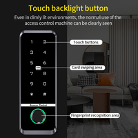 Contrôle d'accès biométrique par empreinte digitale RFID, vision nocturne, audio bidirectionnel, clavier, étanche pour extérieur, rétroéclairage, clavier autonome