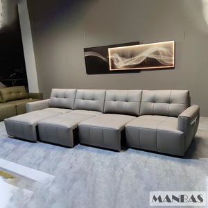 ลินลัมลิมโซฟาเบดไฟฟ้าแบบปรับเปลี่ยนได้ โซฟาหนังแท้อิตาลี โซฟาพับอเนกประสงค์สำหรับโรงภาพยนตร์ จัดส่งฟรี - Product Image 3