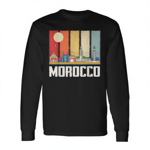 T-shirt à manches longues Maroc Skyline, souvenir africain, cadeau de voyage - Product Image 2