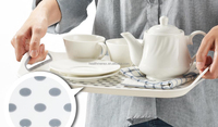 Assiette carrée de camping en plastique PP durable et écologique, antidérapante, avec poignées, motif personnalisé, moderne, en stock