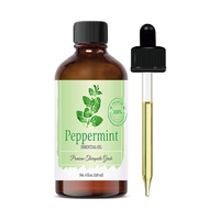 Huile de menthe poivrée pure naturelle biologique en gros pour la fabrication de bougies de soin capillaire, marque privée, échantillon gratuit pour souris et rats