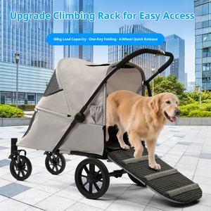 आउटडोर प्रीमियम हल्का आरामदायक फोल्डेबल एडजस्टेबल 4-व्हील बड़े पालतू जानवर कुत्ते - Product Image 3