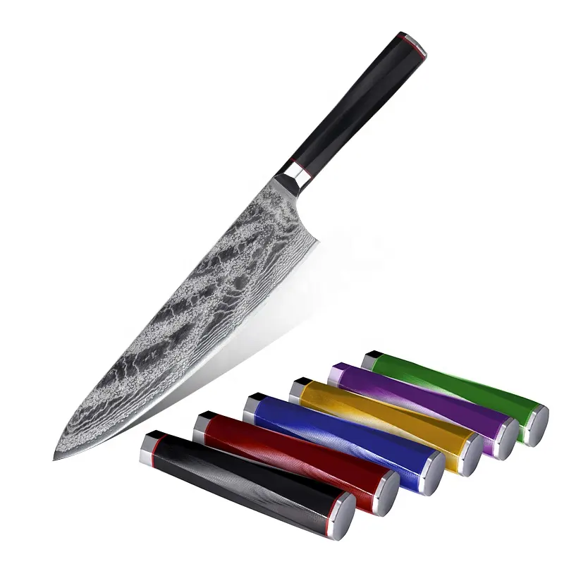 juego de cuchillos para cheff profesional damascus knifeset cuchillos cheff