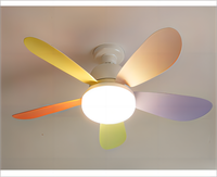 Nouveau ventilateur de plafond LED 40W 20,5 pouces 520mm avec éclairage, refroidissement par air, télécommande et douille d'ampoule pour salon, fixation par vis