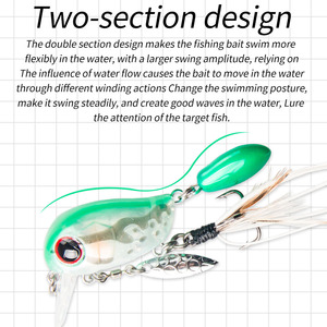 Exybo Zh <b>Floating</b> Double Section Rock N Roll Chubby Lure 54mm 4.8g Tractor Shaped Bass Artificial Lure Topwater Bait - Product Image 5