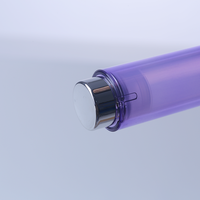 Flacon pompe airless en forme de seringue en PC de 7,5 ml, 10 ml, 15 ml avec épaule en aluminium – Contenant de luxe sous vide pour sérum et essence