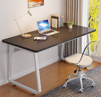 Bureau d'écriture et d'ordinateur moderne et contemporain personnalisable avec cadre en métal bureau d'étude en bois pour chambre à coucher, maison et bureau