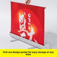 Support d'affichage télescopique en alliage d'aluminium enroulable, conception personnalisée d'affiches, production de panneaux publicitaires, support de sol vertical