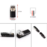 Connecteur rapide LED 2 entrées/2 sorties 9A en laiton, cuivre et nylon pour câblage LED automobile DIY simplifié, sans dénudage ni soudure, pour 2P 3P PC ABS