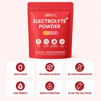Poudre d'électrolytes OEM citron-fraise pour la gym, la course, le cyclisme, l'hydratation, la récupération énergétique, la reconstitution, boisson sportive pour adultes