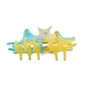 Pinzas para el Cabello con Forma de Estrella de Mar y Diamantes de Imitación, Pinzas Acrílicas con Diseño Oceánico para Mujeres y Niñas - Product Image 3
