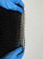 Cheveux Humains Afro Crépus Bouclés de Quatrième Génération en Vrac pour Micro Locs/Twists/Tresses/Réparation de Locs, Noir Naturel