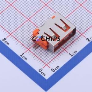 906-861A2116D10210 USB Connector Through hole Component (THT) Connector Type-A USB 2.0 Female Side Insert - Product Image 1
