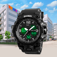 SKMEI 1155B jam tangan olahraga modis untuk pria jam tangan digital analog tahan air