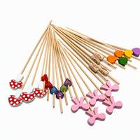 Piques à cocktail en bambou naturel, brochettes à fruits pour apéritif, bâtonnets à fruits jetables pour fête