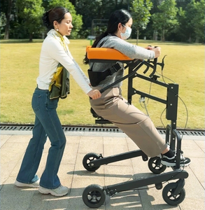 Hydraulic Rehabilitation Gait Trainer <b>Walker</b> with Seat Handbrake Standing Walking Aid for Elderly <b>Disabled</b> - Product Image 4